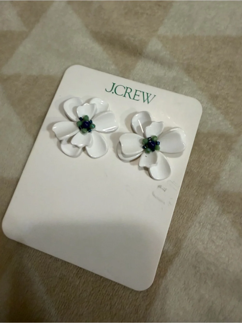 J crew Beaded flower stud earrings